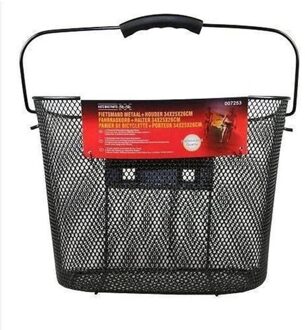 Zwarte fietsmand metaal 34 x 25 x 26 cm - Fietsmand