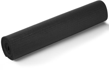 Zwarte fitness/yogamat 190 x 61 cm - Fitnessmat