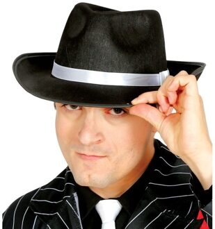 Zwarte gangster/maffia trilby gleufhoed voor volwassenen