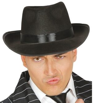 Zwarte gangster/maffia trilby gleufhoed voor volwassenen