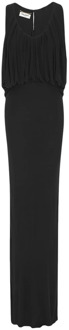 Zwarte Geplooide Mouwloze Jurk Saint Laurent , Black , Dames - M,S