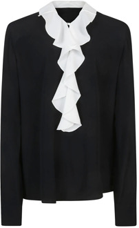 Zwarte gerimpelde blouse N21 , Black , Dames - Xl,L