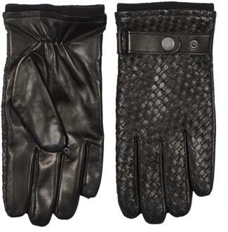 Zwarte Gevlochten Leren Handschoenen Howard London , Black , Heren - Xl,L,M,S