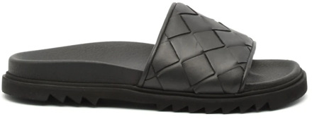 Zwarte Geweven Leren Sandaal Copenhagen Shoes , Black , Dames - 39 Eu,40 Eu,41 Eu,36 EU