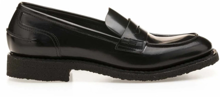 Zwarte Glanzende Leren Loafers DEL Carlo , Black , Dames - 36 EU