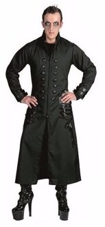 Zwarte gothic/vampier jas verkleedkleding voor heren