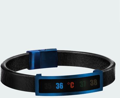 Zwarte Goud Kleur Rvs Stemming Emotie Gevoel Intelligente Temperatuur Gevoelige Armbanden Voor Vrouwen Mannen zilver