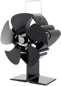 Zwarte Haard 5 Blades Warmte Aangedreven Kachel Fan Log Hout Brander Eco-Fan Rustig Thuis Haard Ventilator Efficiënte warmte Distributie