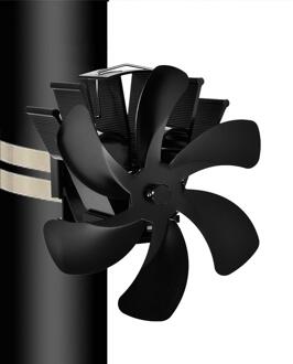 Zwarte Haard 6 Blade Warmte Aangedreven Kachel Fan Log Hout Brander Eco Vriendelijke Stille Ventilator Thuis Efficiënte Warmteverdeling