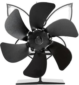 Zwarte Haard 6 Blades Warmte Aangedreven Kachel Fan Log Hout Brander Rustig Thuis Haard Ventilator Efficiënte Warmteverdeling