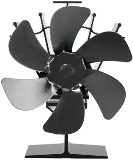 Zwarte Haard 6 Blades Warmte Aangedreven Kachel Fan Log Hout Brander Rustig Thuis Haard Ventilator Efficiënte Warmteverdeling