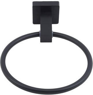 Zwarte Handdoek Houder Ring Ronde Wandmontage Baden Handdoek Rek Roestvrijstalen Keuken Badkamer Accessoires plein Seat