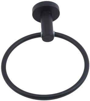 Zwarte Handdoek Houder Ring Ronde Wandmontage Baden Handdoek Rek Roestvrijstalen Keuken Badkamer Accessoires ronde Seat