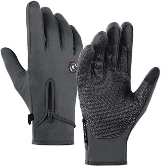 Zwarte Handschoenen Mannen Herfst En Winter Winddicht Waterdichte Sport Touchscreen Handschoenen Guantes Tactiles Movil Перчатки Мужские grijs / Xl