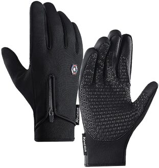 Zwarte Handschoenen Mannen Herfst En Winter Winddicht Waterdichte Sport Touchscreen Handschoenen Guantes Tactiles Movil Перчатки Мужские zwart / S