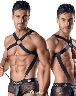 Zwarte Heren harnas, Axel body harnas 05490 - Maat: S/M