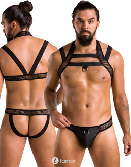 Zwarte Heren Jock Strap & harnas, PA043 - Maat: S/M