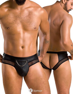Zwarte Heren Jock Strap, PA030 - Maat: S/M