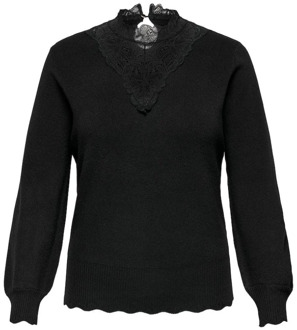 Zwarte Highneck Gebreide Top Only Carmakoma , Black , Dames - 5Xl/6Xl,Xl/2Xl,3Xl/4Xl