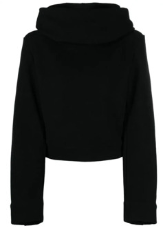 Zwarte hoodie met gewatteerde schouders Saint Laurent , Black , Dames - L,M