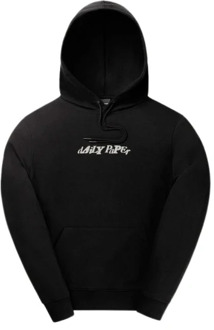 Zwarte hoodie met reliëf logo Daily Paper , Black , Heren - Xl,L,M,S
