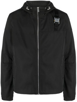Zwarte hoodie met zilveren details 1017 Alyx 9SM , Black , Heren - 2XL