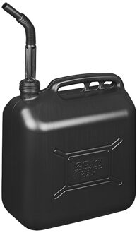 Zwarte jerrycan/watertank met schenktuit 20 liter - Voor water en benzine - Grote jerrycans/watertanks voor onderweg of op de camping