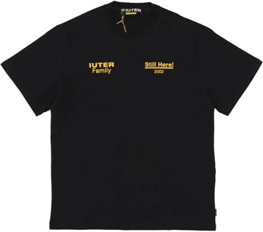 Zwarte Jewel Tee Streetwear T-Shirt Iuter , Black , Heren - Xl,L,S