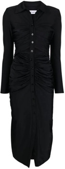 Zwarte jurk met uitsnijdingen en knoopsluiting aan de voorkant Self Portrait , Black , Dames - Xs,2Xs
