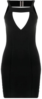 Zwarte jurk met V-hals en open rug Rick Owens , Black , Dames - L,M,S