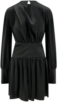 Zwarte jurk met V-hals en open rug Semicouture , Black , Dames - L,M