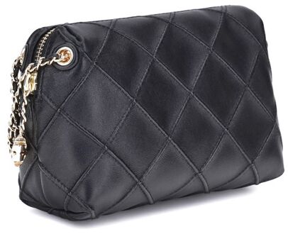 Zwarte Kalfsleer Bos Taurus Schoudertas - maat