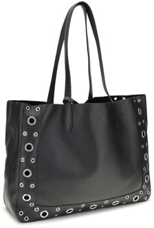 Zwarte Kalfsleer Bos Taurus Schoudertas - One Size