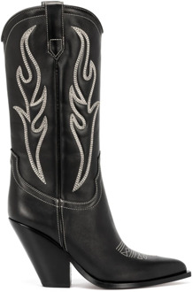 Zwarte kalfsleren cowboy laarzen met off-white borduursel Sonora , Black , Dames - 39 Eu,36 Eu,37 Eu,38 Eu,40 Eu,35 EU