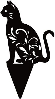 Zwarte Kat Silhouet Winden Spinners Stake Yard Art Acryl Tuin Decor Kat Ambachten Gazon Voor Binnenplaatsen Achtertuinen Gazons Tuinen