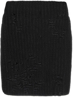 Zwarte Katoenen Acryl Mini Rok - Stijlvol en Comfortabel JW Anderson , Black , Dames - S,Xs