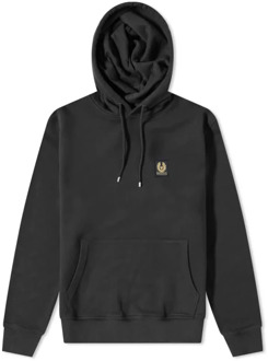 Zwarte katoenen hoodie met Phoenix-patch Belstaff , Black , Heren - 2Xl,Xl,L,M