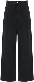 Zwarte katoenen jeans voor vrouwen Khaite , Black , Dames - W26,W25