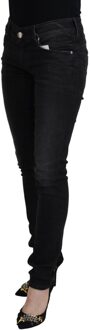 Zwarte Katoenen Lage Taille Slim Fit Dames Casual Denim Damesjeans - maat