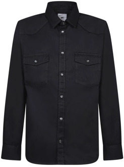 Zwarte Katoenen Overhemd Lange Mouw PT Torino , Black , Heren - 2Xl,Xl,3Xl