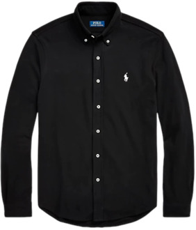 Zwarte Katoenen Overhemd met Knoopkraag Ralph Lauren , Black , Heren - XL