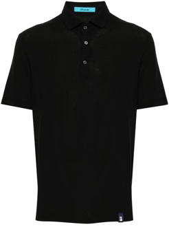 Zwarte Katoenen Poloshirt Drumohr , Black , Heren - L