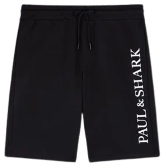 Zwarte Katoenen Regular Fit Shorts Paul & Shark , Black , Heren - Xl,L,M,S