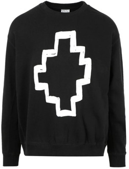 Zwarte Katoenen Sweatshirt met Logo Print Marcelo Burlon , Black , Heren - Xl,L,M,S