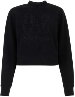 Zwarte katoenen sweatshirt Palm Angels , Black , Dames - L,M,S,Xs