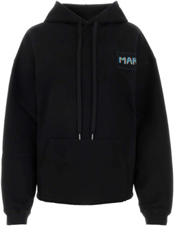 Zwarte katoenen sweatshirt - Stijlvol en comfortabel Marni , Black , Dames - 2Xs,3Xs