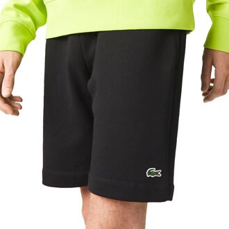 Zwarte Katoenen Sweatshorts Krokodil Geborduurd Lacoste , Black , Heren - M