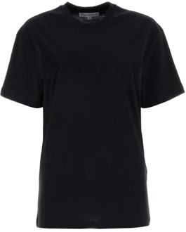 Zwarte katoenen T-shirt JW Anderson , Black , Dames - S,Xs