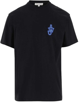 Zwarte katoenen T-shirt met JWA-logo JW Anderson , Black , Heren - S