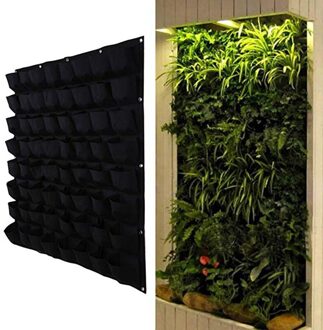 Zwarte Kleur Muur Opknoping Planten Zakken Grow Bag Planter Verticale Tuin Groente Living Tuin Zak Thuis Leveringen 64 Pockets 100x100cm